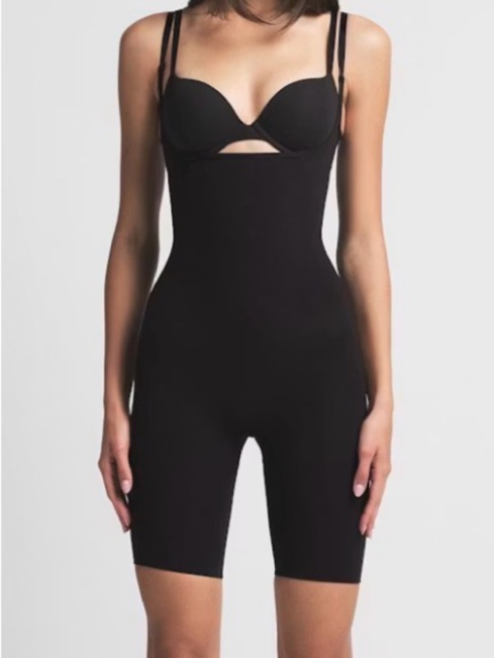 SKIMS Black High-Waist Shaper Short Bodysuit